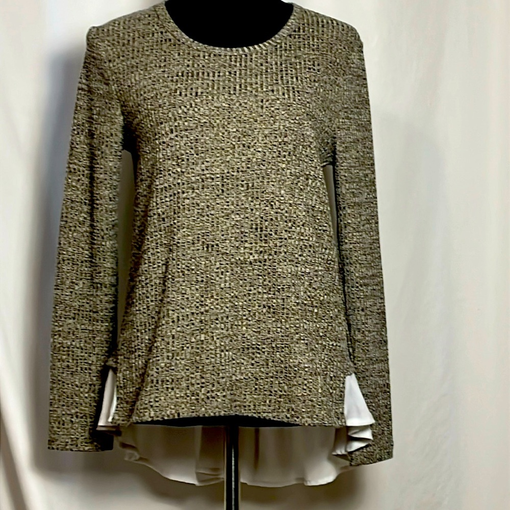NWOT Altar’d State minimalist faux layered waffle knit sweater. M